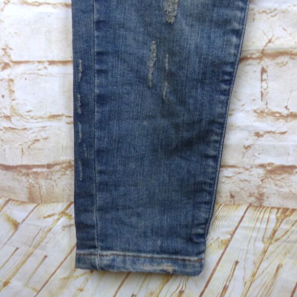 Represent Biker Jeans Mens 32 Blue Sand Stone Destroy Wash Moto Rib Skinny Rock - Picture 8 of 15